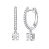 Smiling Rocks 0.76Ct E-F/SI1 Lab Grown Diamond Dangling Mini Hoop Earrings