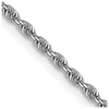 14K White Gold 1.3mm Diamond-Cut Rope Chain