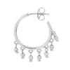 Diamond-Cut Bead Shaker Hoop Post Earrings