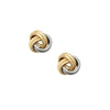 Two-tone Mini Love Knot Stud Earrings on Post Back