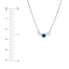 3.5mm Blue Sapphire &amp; 1/5tcw Diamond Bezel Necklace