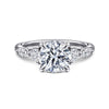 14K White Gold Round Five Stone Diamond Engagement Ring