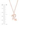 Script 'R' with Diamond Bezel Necklace