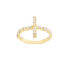 Sideways CZ Cross Ring