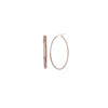 Plated Sterling Silver Long Oval Sparkle Hoops