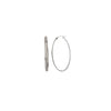 Plated Sterling Silver Long Oval Sparkle Hoops