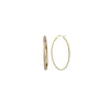 Plated Sterling Silver Long Oval Sparkle Hoops