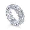 14K White Gold Oval Diamond Halo Eternity Band