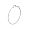 Sterling Silver 2mm x 40mm Diamond-Cut Hoop Earrings