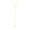 Circle and Engravable Disc Lariat Necklace