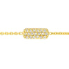 Mini Pavé Diamond Dog Tag Bolo Bracelet
