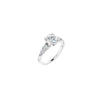 14K White 6.5 mm Round Engagement Ring Mounting