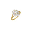14K Yellow 7x5 mm Pear 5/8 CTW Diamond Semi-Set Engagement Ring