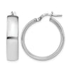 Sterling Silver RH-plated Polished Hinged Hoop Earrings