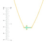 Lt.Turquoise Enamel Sideways Cross Necklace