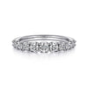 14K White Gold Round Diamond Anniversary Band