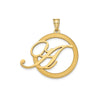 Casted Polished &amp; Satin Initial in Circle Pendant