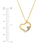 Two-Tone Angel on Open Heart Pendant Necklace