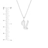 Script 'V' with Diamond Bezel Necklace