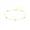Puff Hearts on Piatto Chain Adjustable Anklet
