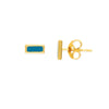 Turquoise Enamel Staple Stud Earrings