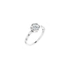 14K White 5.2 mm Round 1/5 CTW Natural Diamond Semi-Set Engagement Ring