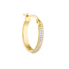 Pave CZ Oval Hoop Earrings