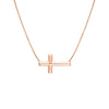 Sterling Silver E2W Small Sideways Cross Necklace