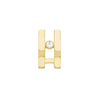 Diamond Bezel In Open J-Huggie Earrings