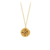 Hammered Floral Medallion Diamond Necklace