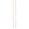 Sterling Silver Mini Bead and CZ Bezel Station Long Necklace