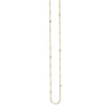 Sterling Silver Mini Bead and CZ Bezel Station Long Necklace