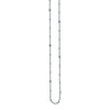 Sterling Silver Mini Bead and CZ Bezel Station Long Necklace