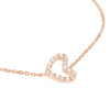 Sideways Mini CZ Heart Adjustable Necklace
