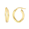 Fluted Oval Hoop Earrings