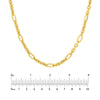 Hollow Alternating Twisted Oval Link 5+1 Chain Necklace