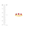 3.5mm Round Ruby &amp; Diamond Ring - 5 Stone
