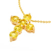 Yellow Sapphire Stone Cross Pendant