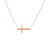 Sterling Silver Sideways Cross Necklace