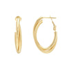 Oval Twist Hoop Earrings with Omega Back
