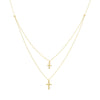 Duo Double Mini Cross Adjustable Necklace