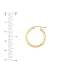 3mm x 20mm Diamond-Cut Hoop Earrings