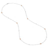 Long And Lovely White/Rose Puff Mariner Bead Necklace