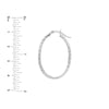3mm x 32mm Diamond-Cut Oval Hoop Earrings