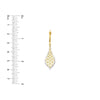 2-Tone D/C Border Dangle Filigree Leaf Earrings