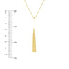 Movable Bead and Tassel Lariat Necklace