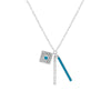 Sterling Silver Loved Enamel Paper Clip Chain Charm Necklace
