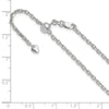 14K White Gold Adjustable 2.5mm Semi-Solid D/C Cable Chain