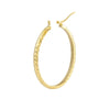 4mm x 42mm Diamond-Cut Oval Hoop Earrings
