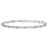 Sterling Silver Rhodium-plated Beaded 2-Strand 9 inch Plus 0.5 inch Extender - Total 9.5 inch Anklet